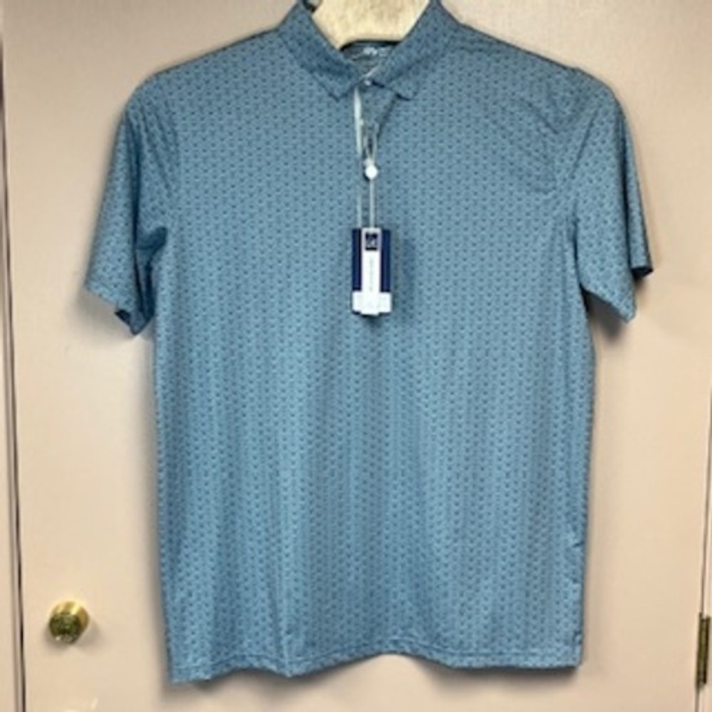 Boston Scott Golf Mens XXL Poly Spandex Blend‎ Short Sleeve Polo Shirt Blue
